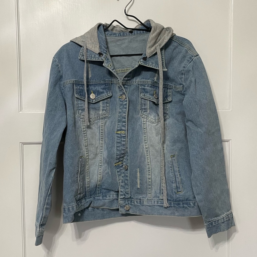 Hooded Jean Jacket (Size L)